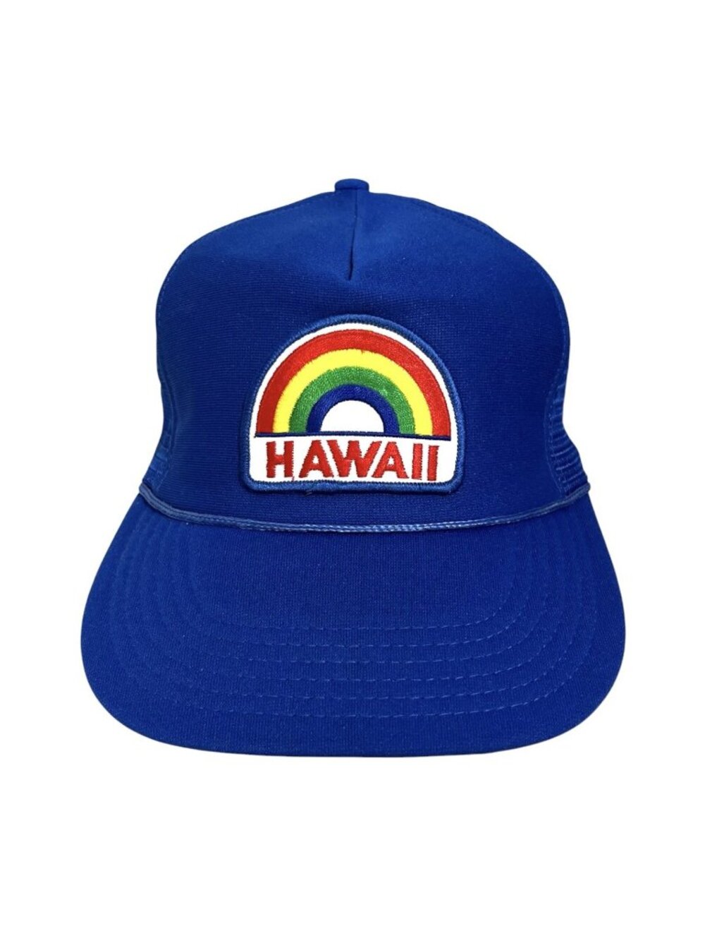 Vtg 1980s Hawaii Rainbow Trucker Hat Blue Mesh Snapback South Seas Specialties